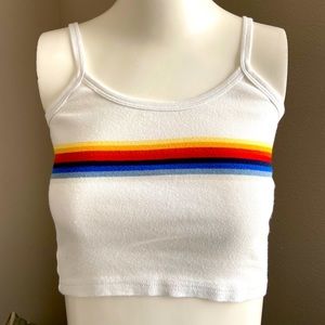 John Galt  cropped striped tank top